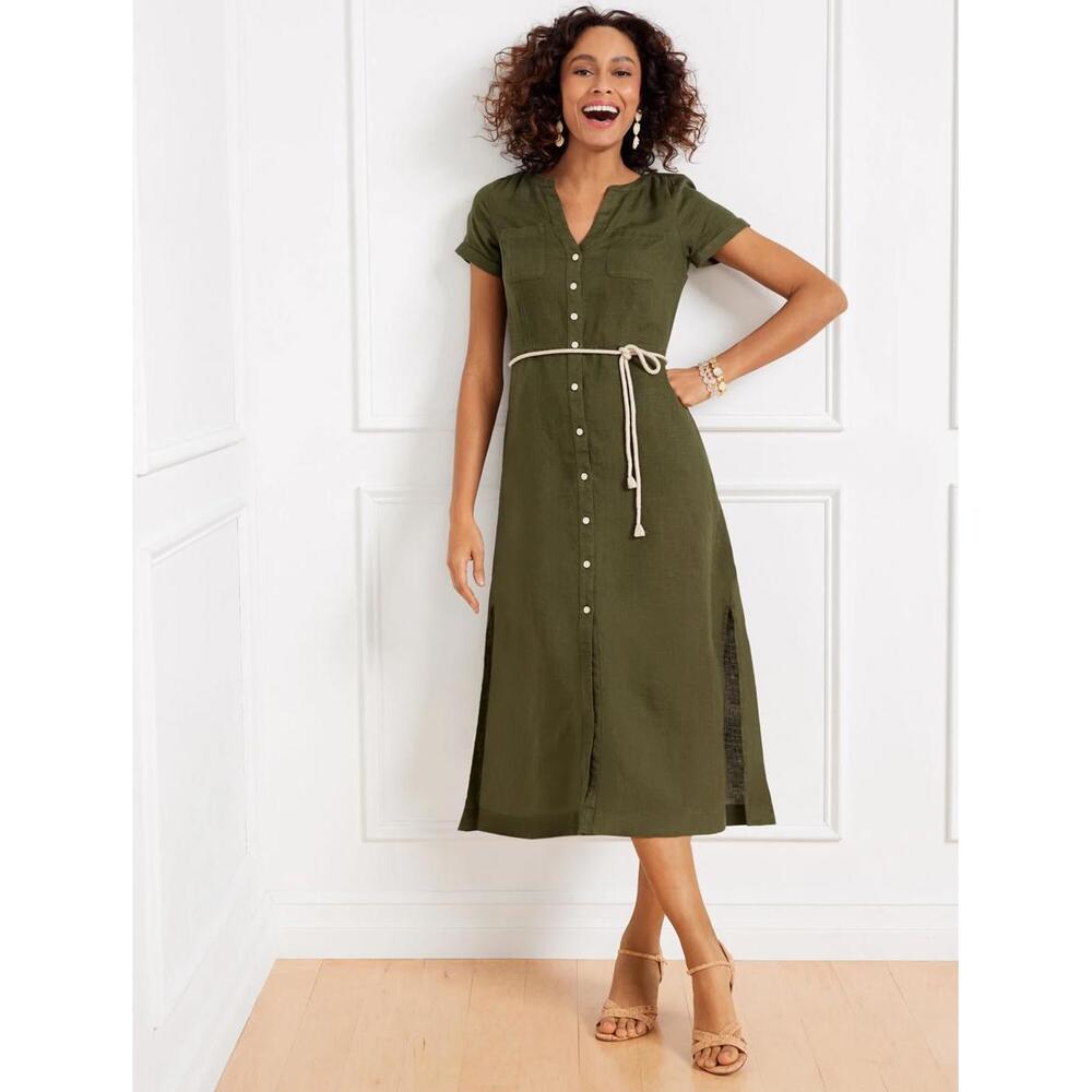 Talbots Summer Fit & Flare Shirtdress‎ 100% Linen- Plus Size 20